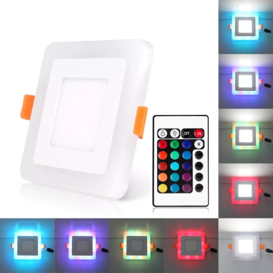 3+3W SQUARE LED PANEL LIGHT RGB