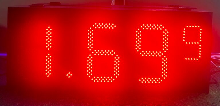 GAS STATION SIGN RED 10" DOUBLE BOX (01) WITH REMOTE +  CHARGER - Image 2